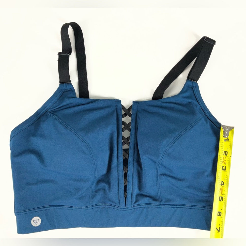 LIVI Active Pullover No-Wire Blue‎ Sports Bra Black Adjustable Straps Women’s 14 - Picture 9 of 12